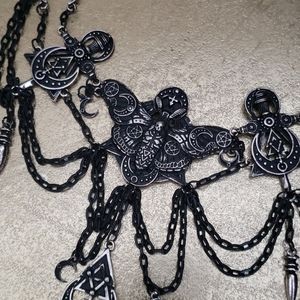 Death's head hawk moth choker - goth